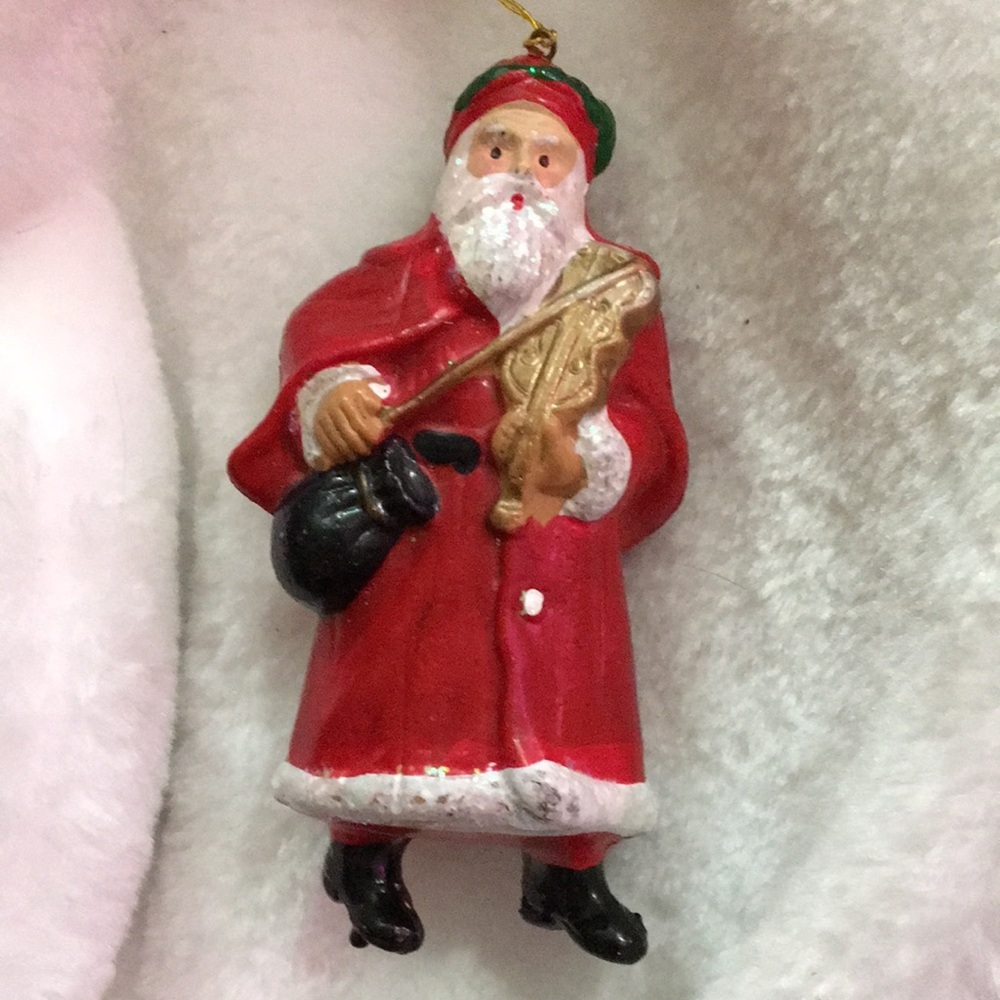 Festive Santa Claus Ornament - Red and White